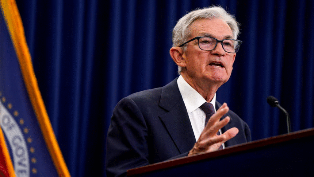 Federal Reserve Chair Jerome Powell speaking at NABE meeting about the jerome powell speech today and interest rates.