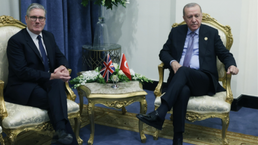 Eurofighter Turkey deal signing ceremony between UK and Turkey leaders.